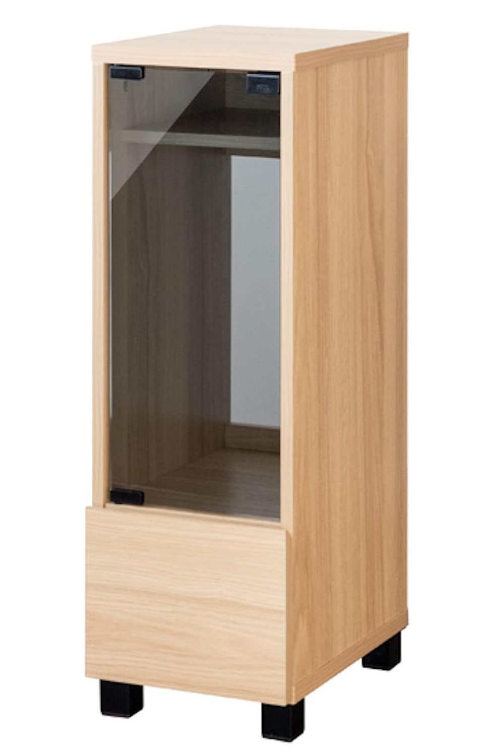 宮武製作所 ゲームラック REGABO(レガボ) PS5対応 幅26×奥行き36.5×高さ82ｃｍ ガラス扉付 引き出し付 ゲーム機やソフトをまとめて収納できる GRK-003NT ナチュラル