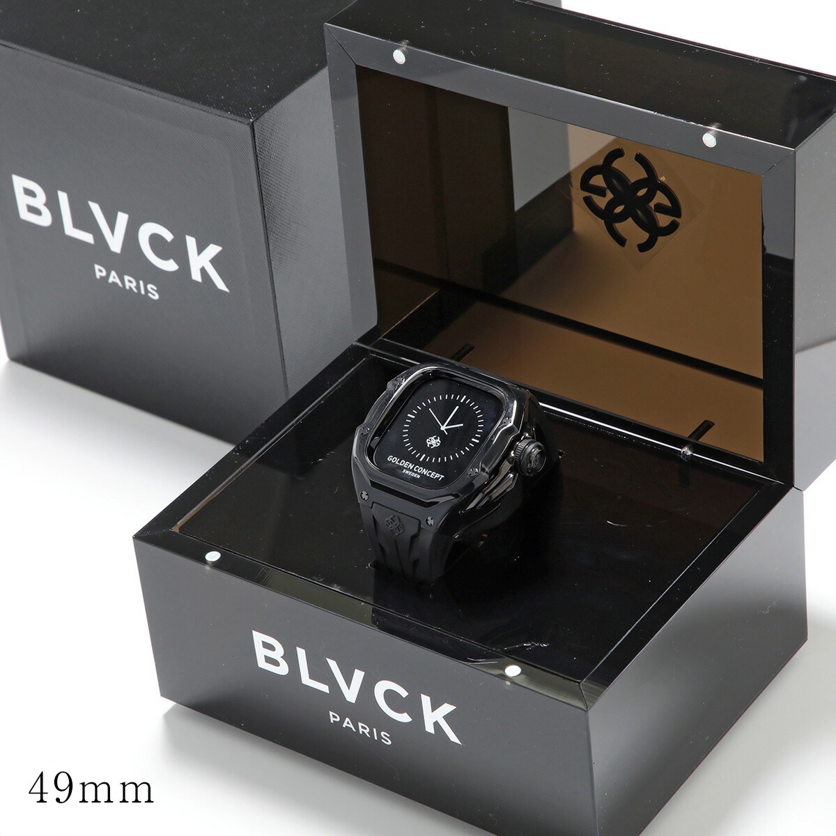 【訳あり】GOLDEN CONCEPT X BLVCK PARIS ゴールデンコンセプト ブラックパリ コラボ アップルウォッチケース WC-RSTRIII49 メンズ ステンレススチール BLVCK
