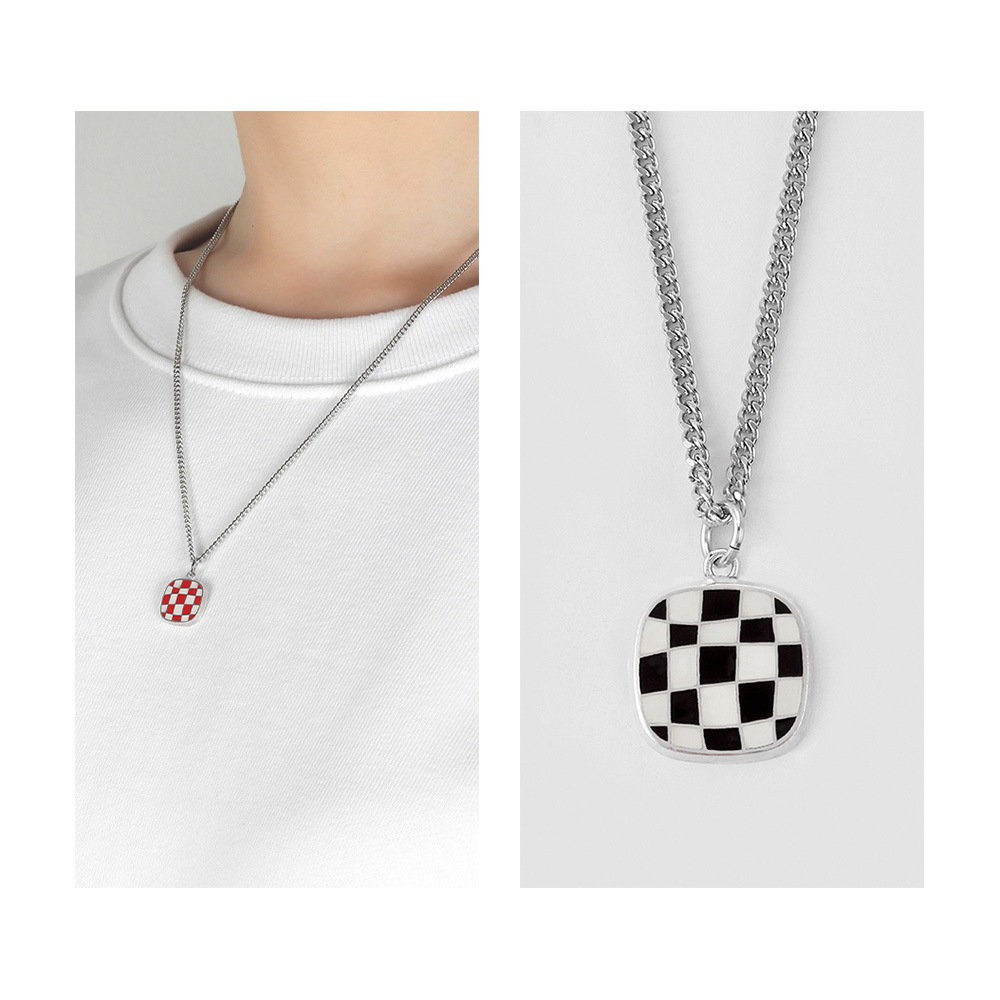チェックネックレス/韓国の人気ブランド 2022年新作 韓国ジュエリー デイリーアクセサリー SNSで人気