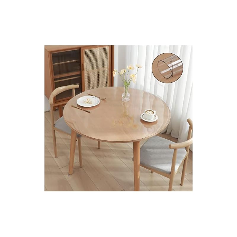 円形 テーブルマット 透明 テーブルクロス 直径90cm 厚さ2mm 円形 ビニール デスクマット マット テーブルカバー 円形 PVC製 デスクマット 汚れ防止防塵防水耐久耐熱 カスタマイズ