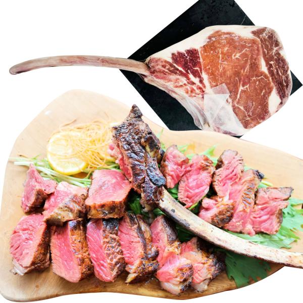 トマホーク 骨付き ステーキ 3kg以上 ギャグ肉 マンガ肉 まんが肉 漫画肉 BBQ 行楽 野外 食べ物 牛肉 アウトドア 送料無料 バーベキュー 肉 食材