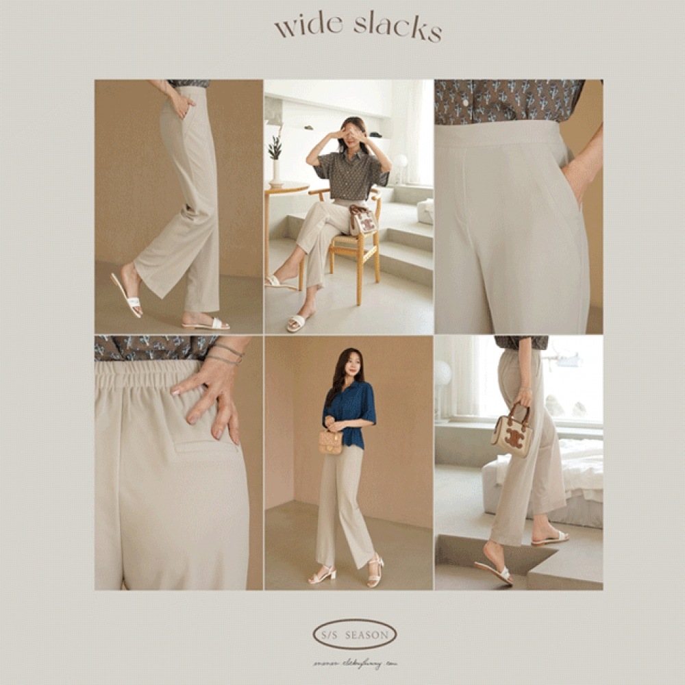 クリック＆ファニー自動修正セミワイドスラックス [FREEサイズL]