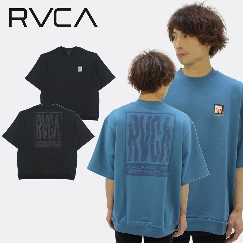 ルーカ RVCA メンズ REACTOR CR ST メンズ クルースウェット 半袖 トレーナー(BC041-007) スウェット