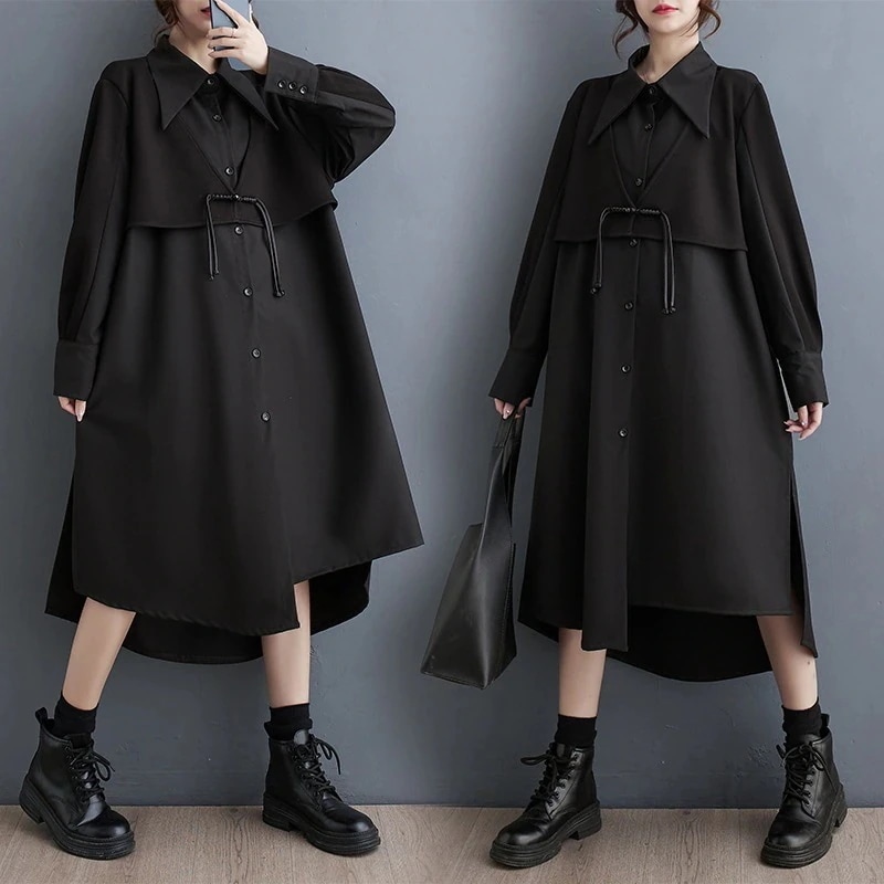 春夏 ワンピース フェイクレイヤード 通勤 着痩せ ロングワンピース 高級感 長袖ワンピース レディース30%制限