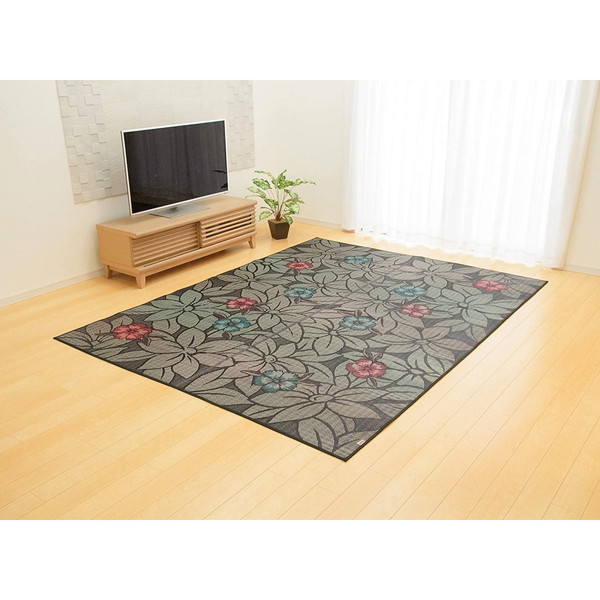 1050070043904 純国産 袋織 い草ラグカーペット DXなでしこ ブルー 約191×250cm 不織布 メーカー直送