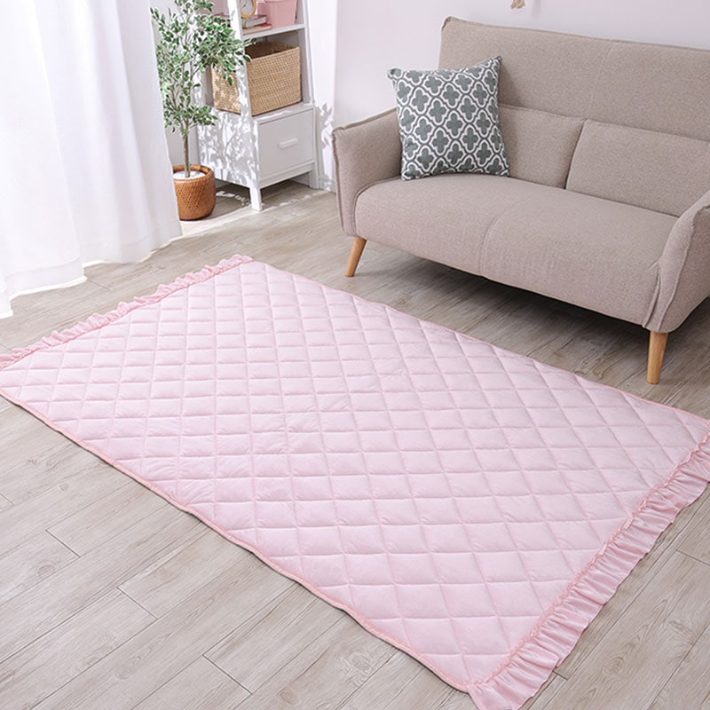 フリルラグ ラグ ラグマット ふんわり 大人かわいい フェミニン マット 丸洗い可 滑り止め付き 130×190