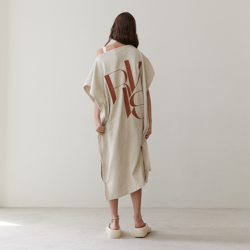 terry twoway poncho cream