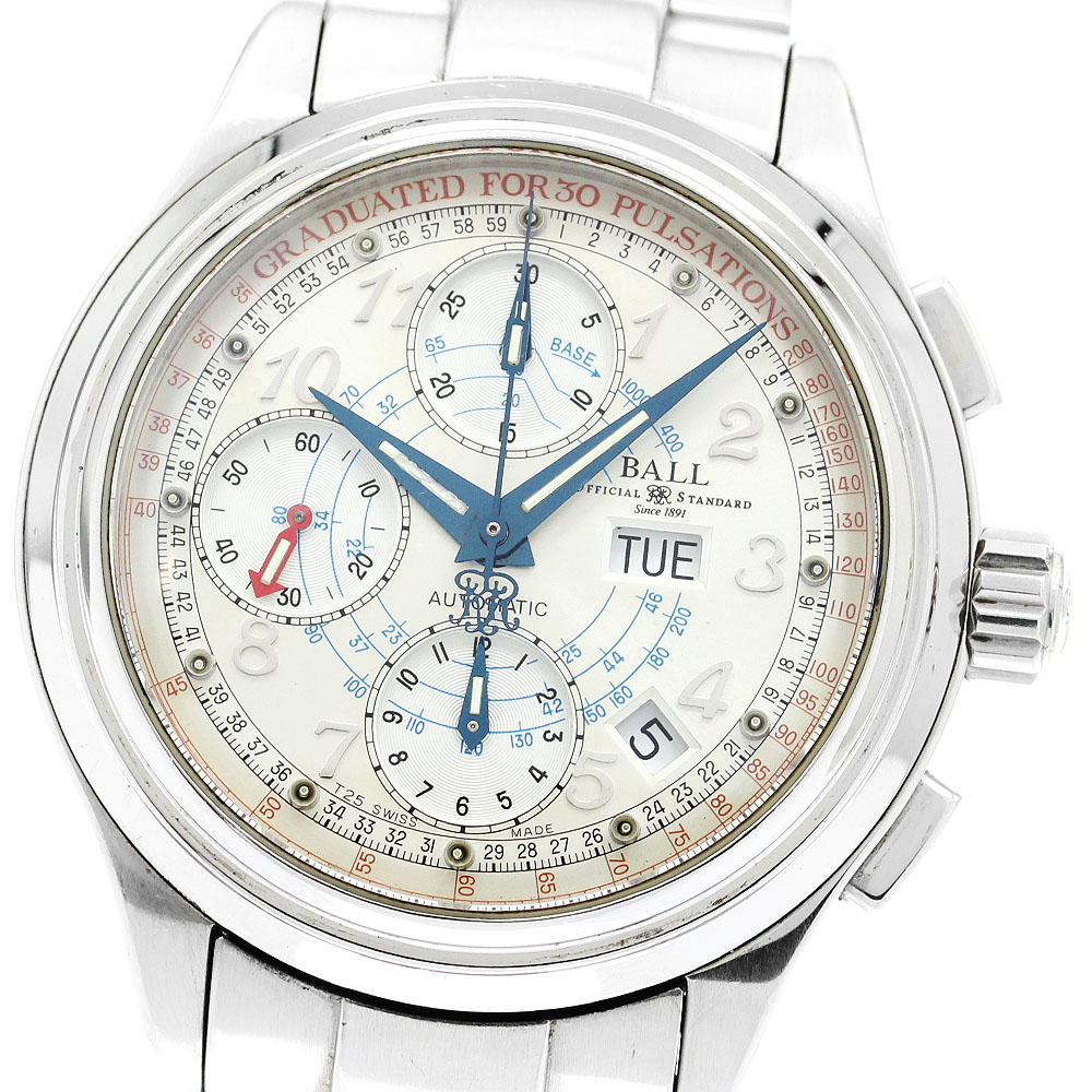 ボールウォッチ BALLWATCH CM1010D トレインマスター パルスメーター クロノグラフ 自動巻き メンズ _903326【中古】