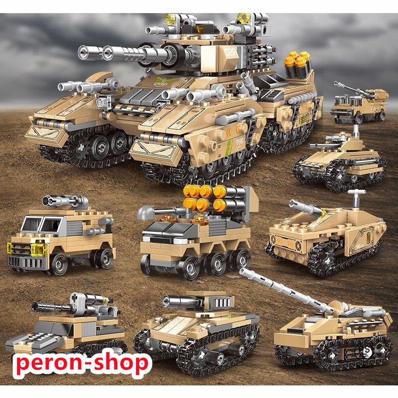【即納】ブロック互換 戦車 軍用車両 ミサイル車など８in1 25種組立 互換品クリスマス プレゼント