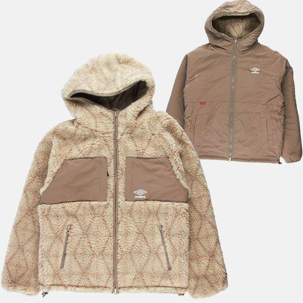 オンエンオフ リバーシブル フリース フーディ ジャケット UP421CFJO1 BEI