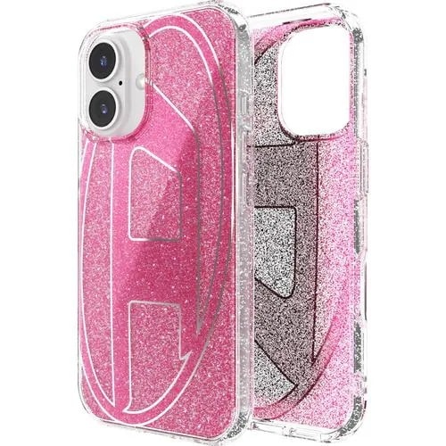 DIESEL iPhone 16 DIESEL Oval D Glitter Case FW24 pink 60155
