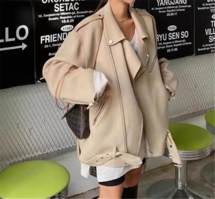 秋カラーで登場しました チェスターコート ジッパー ラペル コート ジャケット 女性