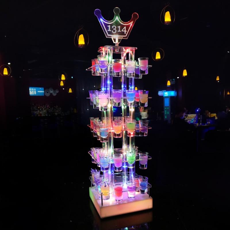 Bar光るカクテルスタンドktvシャンパン弾丸スピリットカラフルなアクの高層ビルグラスstand