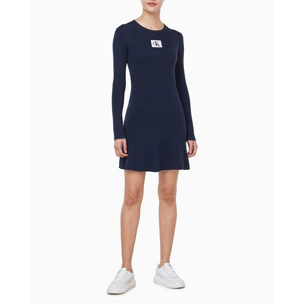 女性 L/S フィット アンド フレア ミディドレス(47D307G)