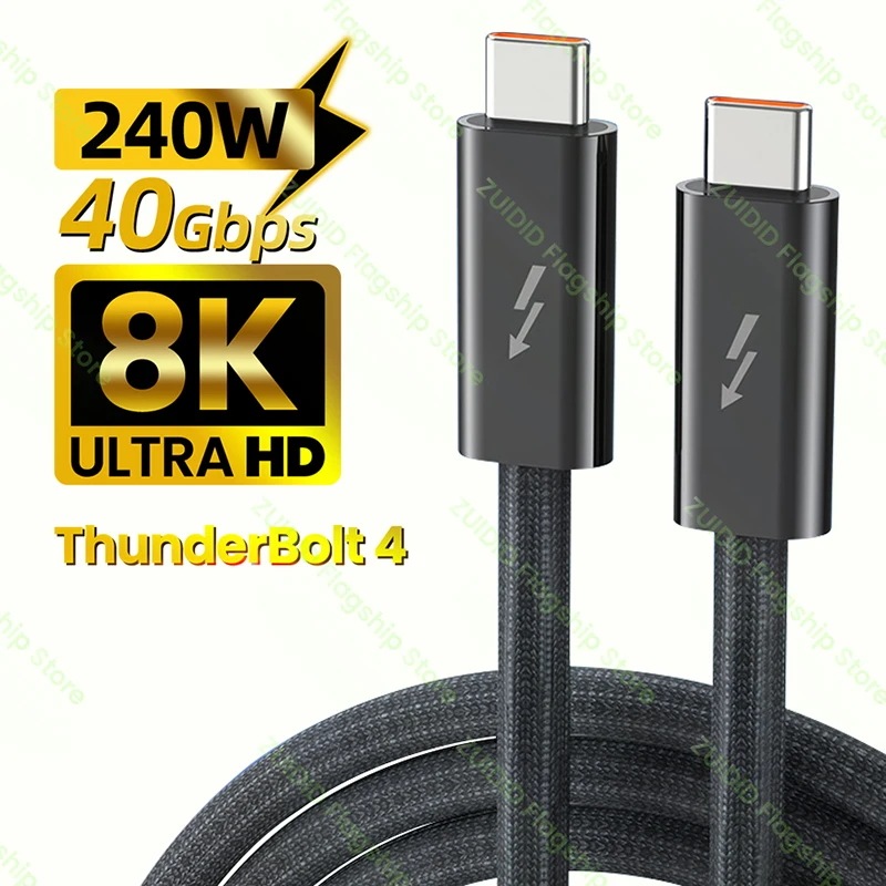 納期21日Thunderbolt-タイプCケーブル,高速充電,USB-Cデータケーブル,iPhone 15 pro,macbook pro,8k,60hz,pd240w,40gbps用