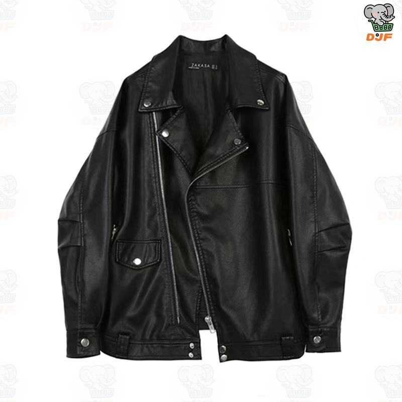 ジャケット レディース ライダースジャケット ゆったり オーバーサイズ PUジャケット ダブル ドロップショルダー フェイクレザー 秋新作