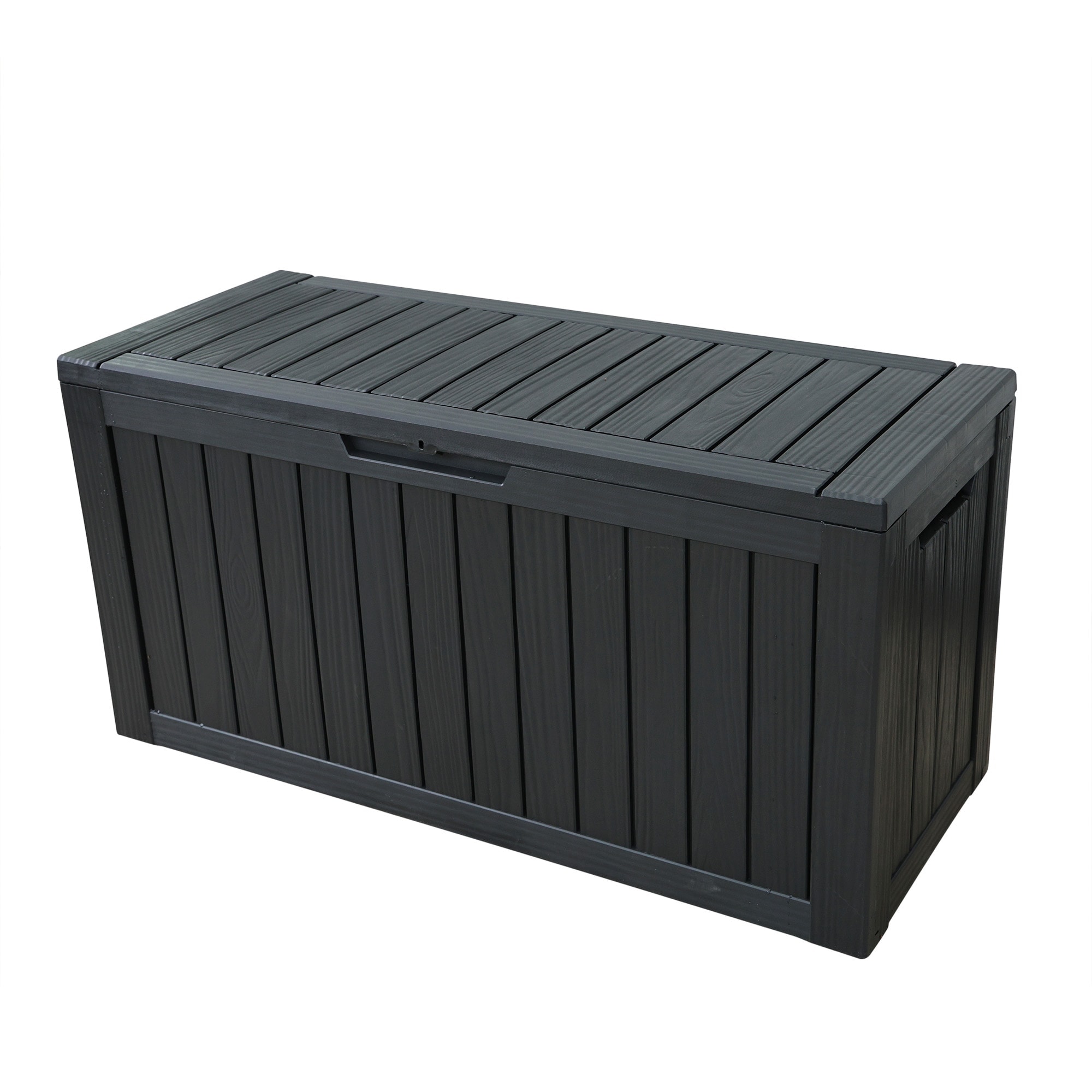 【当日出荷/送 料無料】【ブラック 300L 117.7*47.7*59.4cm 油圧シリンダー付き 】戸外収納庫 収納ボックス 置き配 ゴミ箱 小型 屋外 ストッカー 防水/耐侯 収納可能 ガーデン
