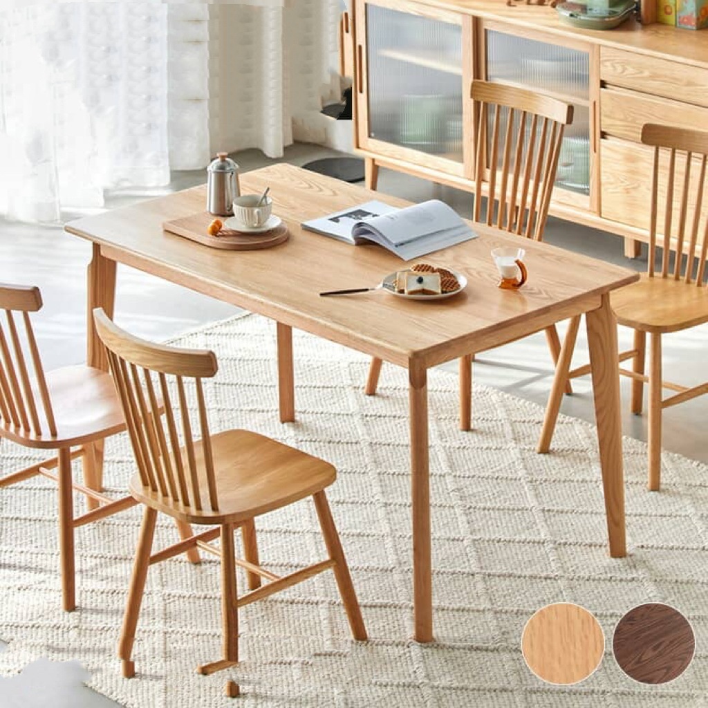 ダイニングテーブル 4人掛け 北欧 ナチュラル ブラウン オシャレ 無垢材 食卓テーブル 木製 6人掛け ウッド 食事 食卓 テーブル チェア おしゃれ 椅子追加可能 オーク材 耐久性 角型
