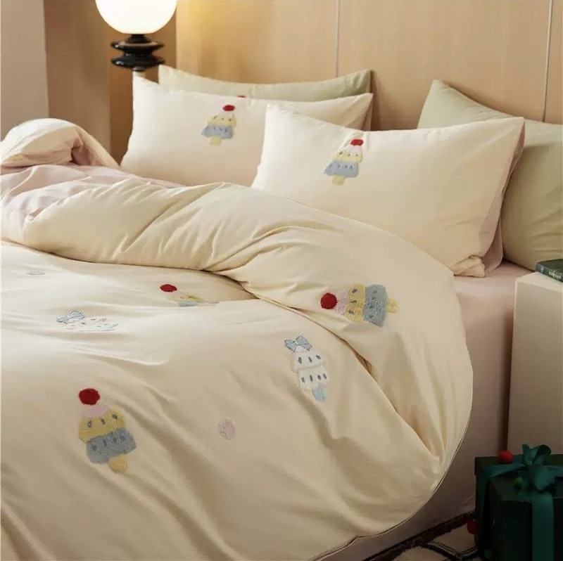 クラスa秋と冬は100オーストラリアの綿毛皮ウール4ピースセットセット小さな新鮮な綿ピュアコットンベッドカバーベッド