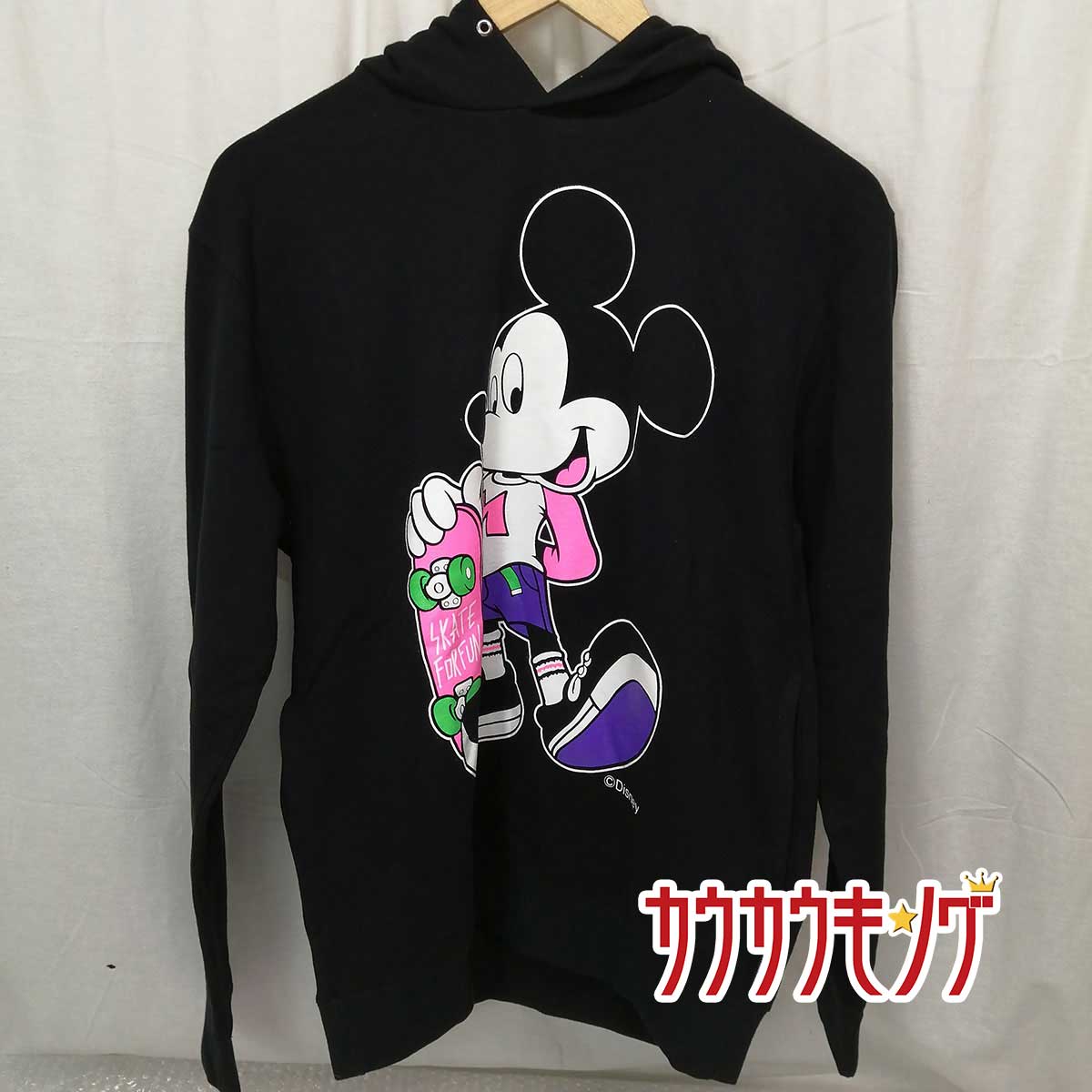 【中古・未使用品】マモミ/マジカルモッシュミスフィッツ MAGICAL MOSH MISFITS MxMxM MICKEY MOUSE パーカ PINK S ブラック ピンク メンズ