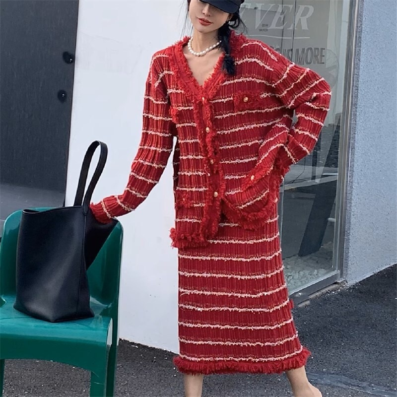 セットアップ ２点セット セーター ジャケット 上着 袖あり 長袖 Vネック レギュラー かわいい 大人可愛い きれいめ シンプル カジュアル 大人 上品 おしゃれ お洒落 かっこいい 大人女子