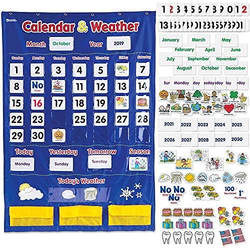 ラーニングリソーシズ 壁掛け ポケットチャート 英語 カレンダー&天気 LER2418 正規品
