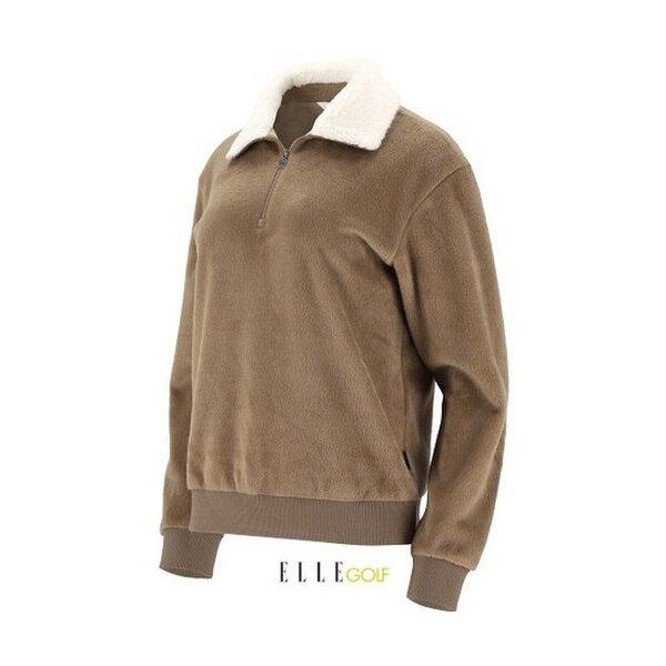 24 女性冬ファーポイントハーフジップTシャツ 6K85402-202_BP