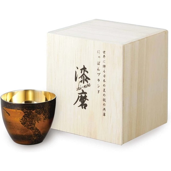 アサヒ SCW-GK501 漆磨(シーマ)本漆塗り 2重構造ぐい呑み 1客 黒漆流し