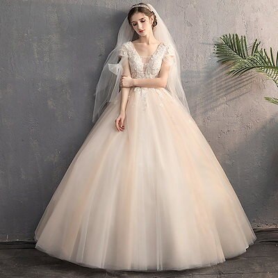 ロングドレス ウェディングドレス袖あり 白 レディース大きいサイズ パーティードレス フォーマル