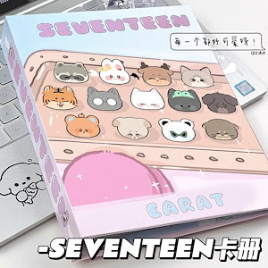 seventeen カードアルバム 四方格子 スモールカード 3インチ コレクション収納アルバム ポラロイドフォトアルバム A5ルーズリーフフォトアルバム