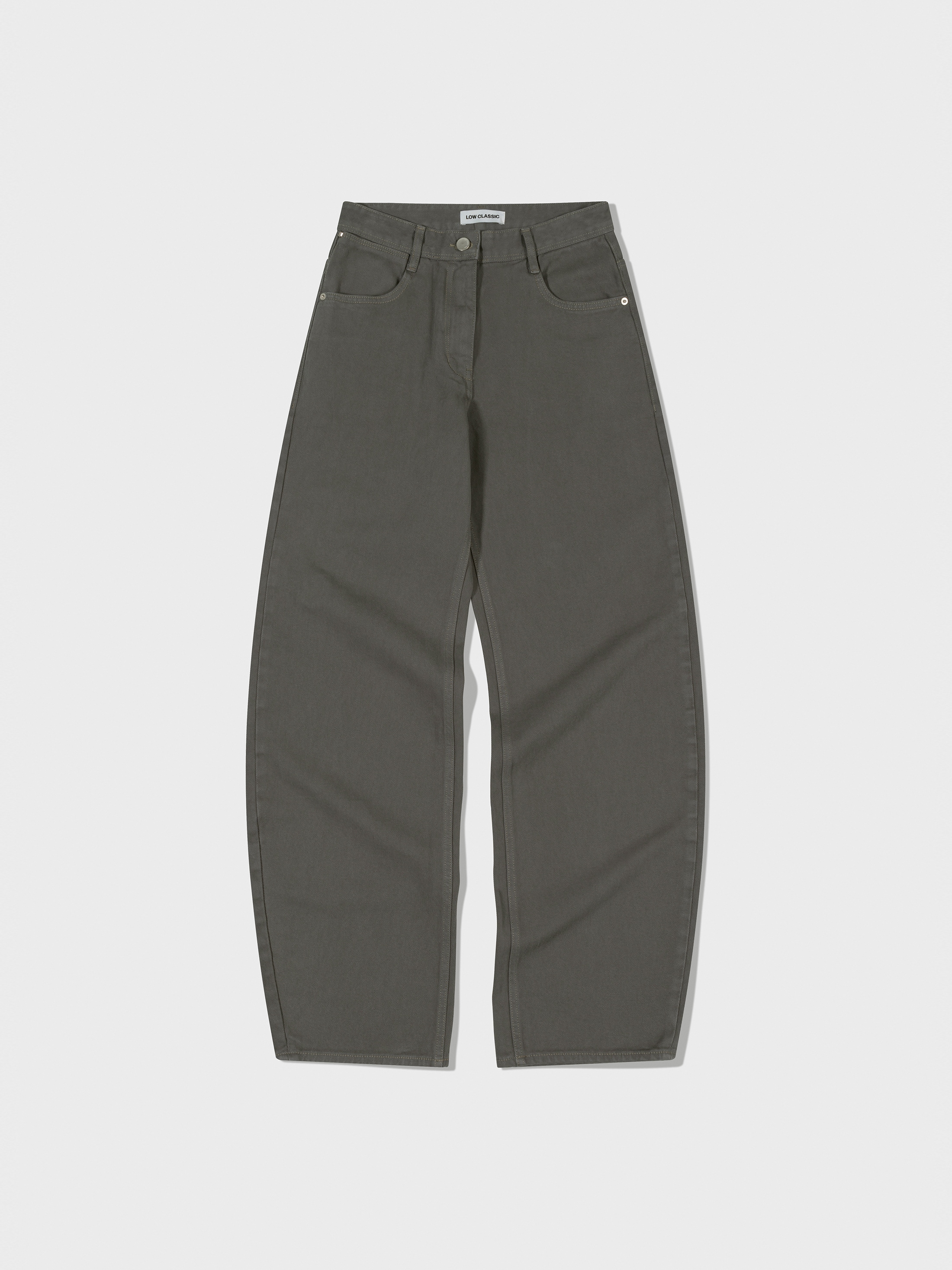 【LOW CLASSIC】 WIDE COCOON FIT JEAN : GREY