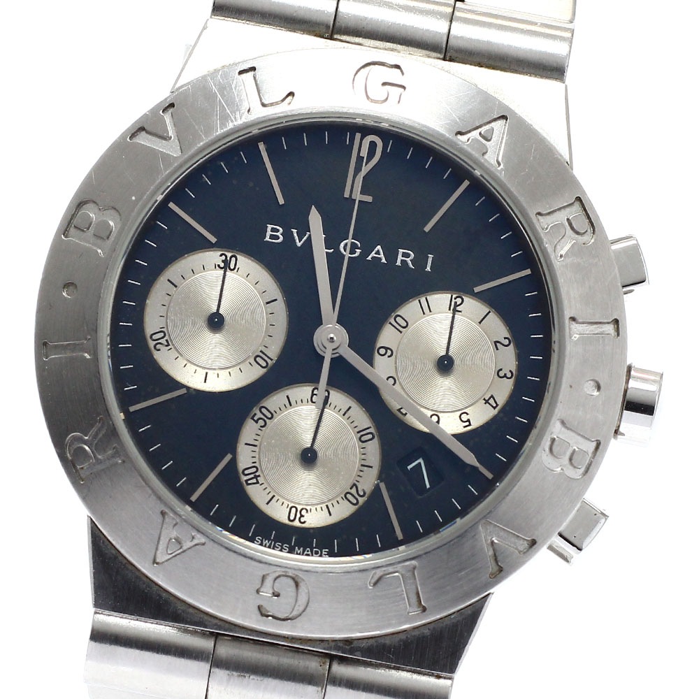 ジャンク ブルガリ BVLGARI CH35S ディアゴノ スポーツ クロノグラフ デイト クォーツ メンズ _954237【中古】