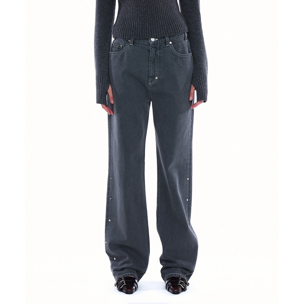 PARTIMENTO WOMENリベットストレートジン_グレー