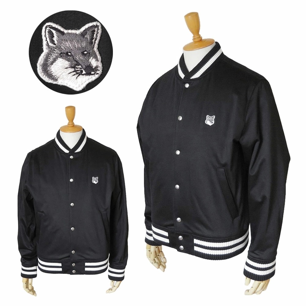 ジャケット メンズ LM02233WW0093 P199 グレー フォックスヘッド パッチ コットン サテン テディ ブルゾン アウター ブラック 黒