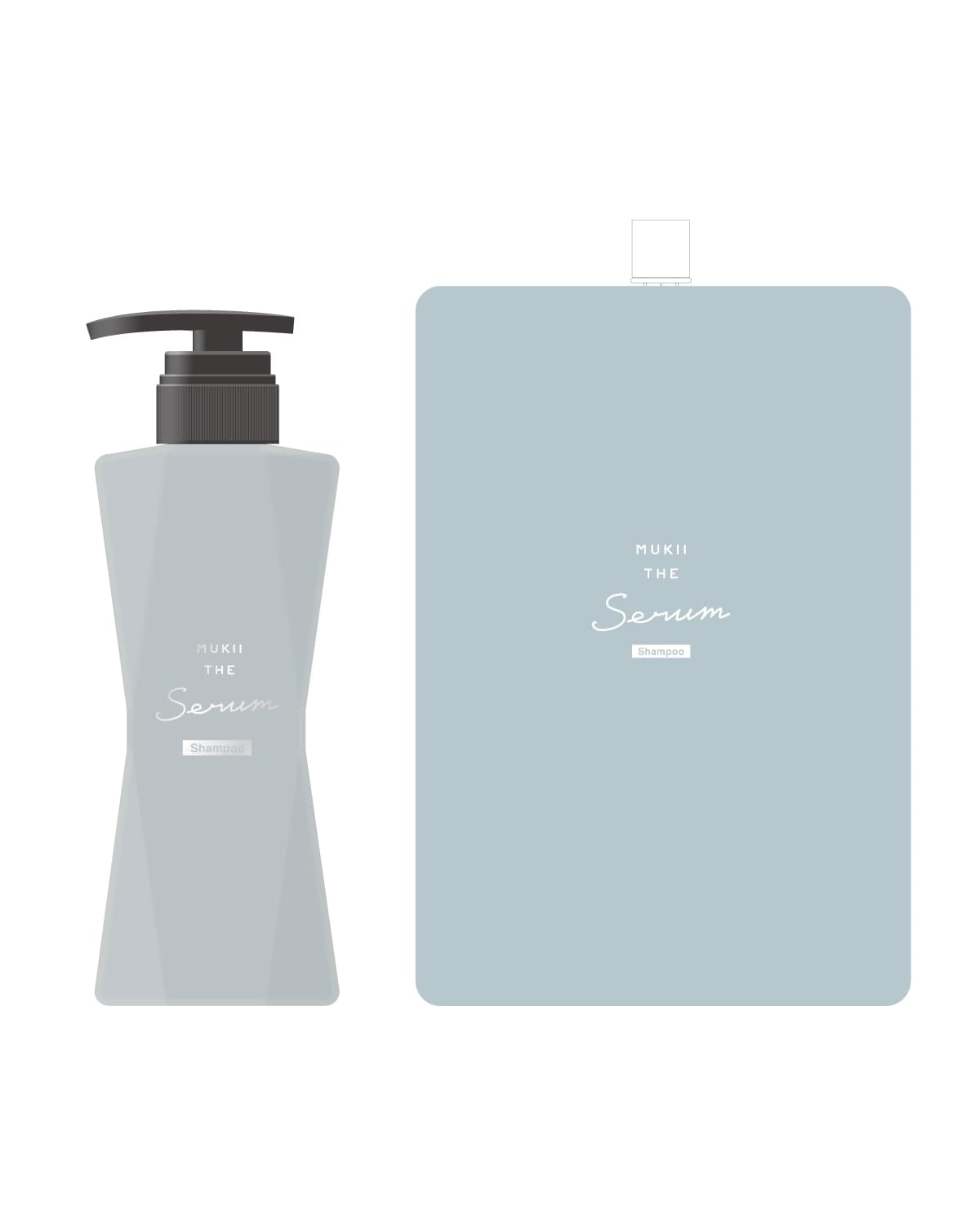 MUKII THE serum shampoo セラム シャンプー 全包囲ケア ダメージケア 頭皮ケア 保湿 海シルト ペプチド 頭皮環境 整肌 ミューキーシャンプー ＋ 詰め替え用セット