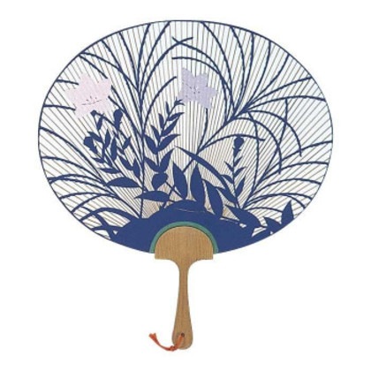 日本製(MADE IN JAPAN) 特大小判型うちわ 春日野 片面透かし 1063