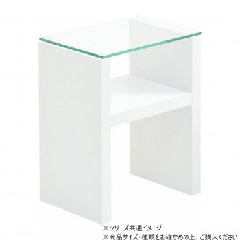B.Bファニシング ガラス ナイトテーブル ホワイト ONST0107PVWHT