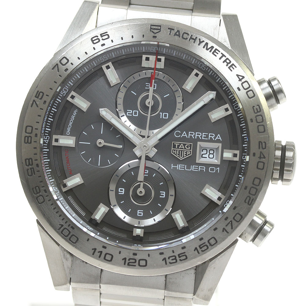 タグホイヤー TAG HEUER CAR208Z.BF0719 カレラ ホイヤー01 クロノグラフ 自動巻き メンズ 箱・保証書付き_842345【中古】