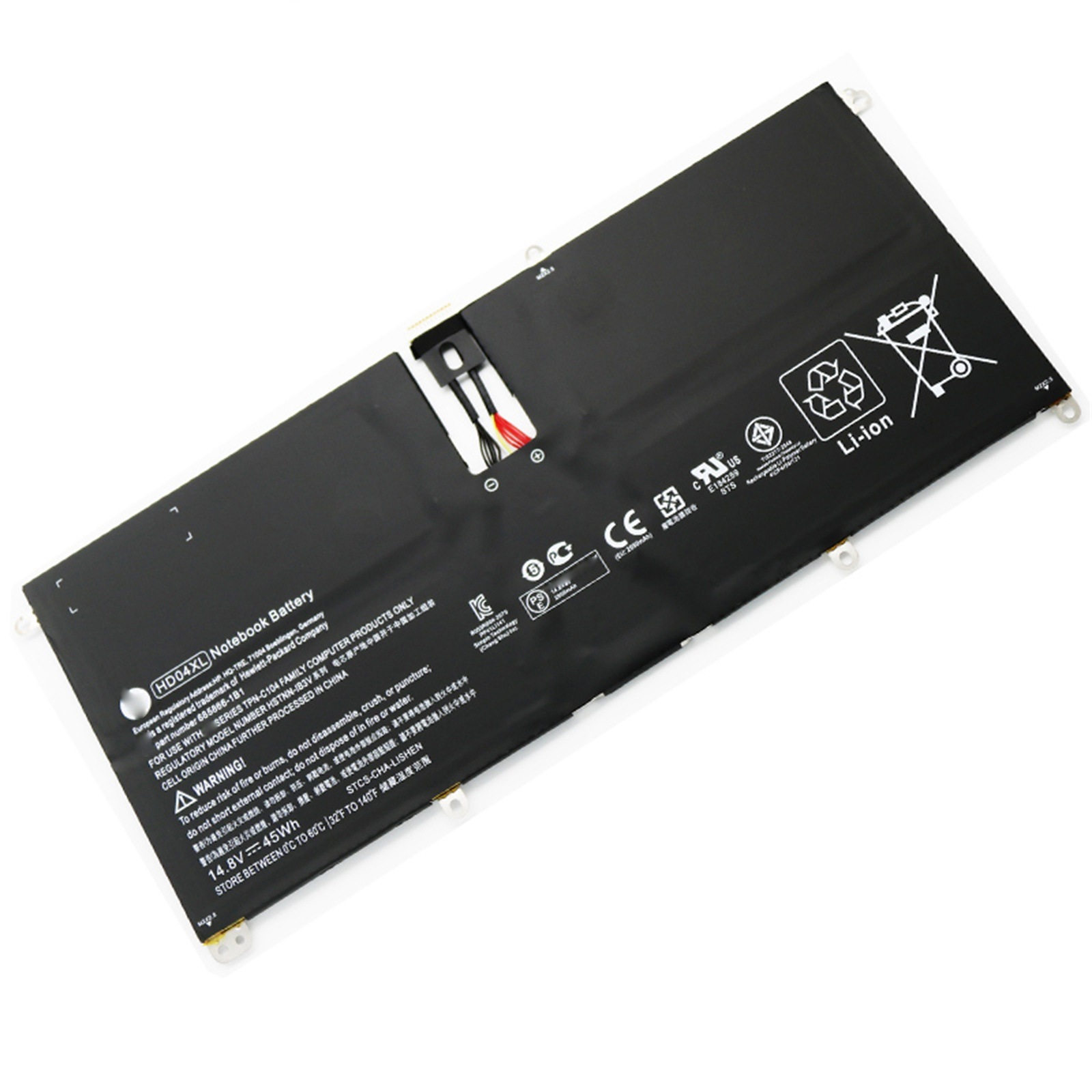 HD04XL 電池・HPノートパソコン互換 Spectre XT 13-2021tu 2120tu 2121tu 2207tu 2208 HSTNN-IB3V HD04XL 45Wh/2950mAh