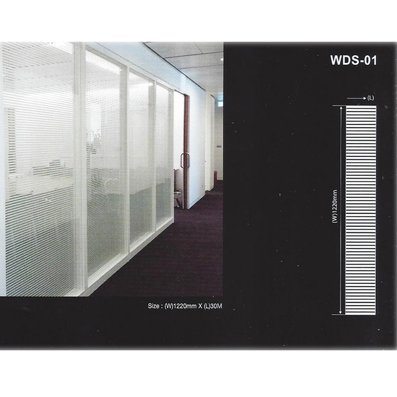 窓用デコレーションフィルム UVカット98% プライバシー保護 飛散防止 キズ防止 簡単貼付け オフィス・家庭・店舗用 WDS-01 (幅1220mm×長さ30m)