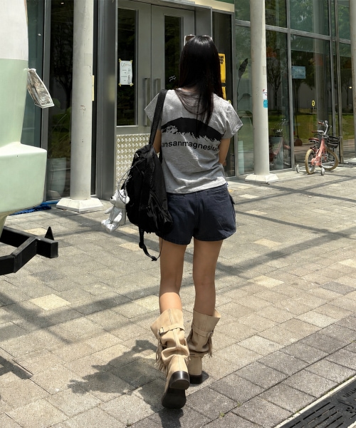 タンサンマゲンマウンテンTシャツ (グレー/ブラック)