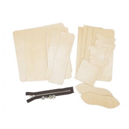 ロングウォレットキットE(小銭入れファスナー式カード横＆縦型) ナチュラル(サドルレザー) Pkit153-01