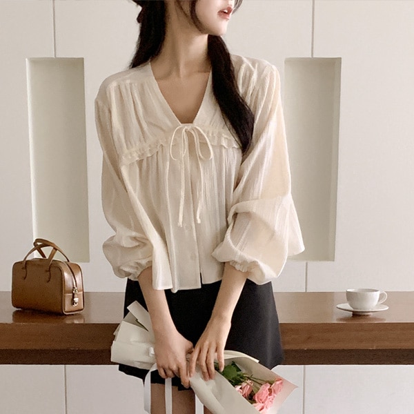 リボンシフォンブラウス bs7860