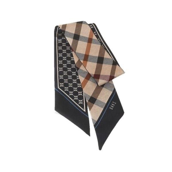 AK水原店 ハンドバッグ ネイビー チェックプリント プチ シルクスカーフ DCSC6E121