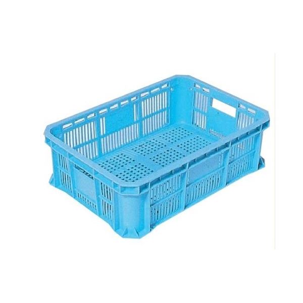 (5個セット) リステナー/網目コンテナボックス (MB-18) ブルー メッシュ構造 (みかん 果物 野菜等収穫 保管 保存 物流)