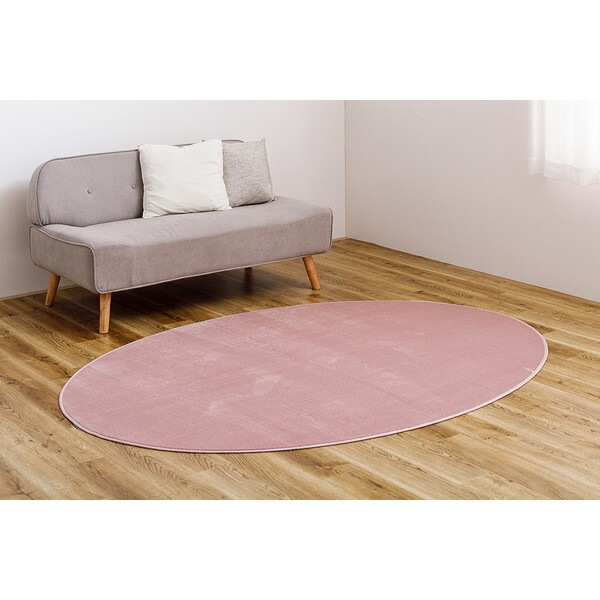 240620531 メレンゲタッチの洗えるコンパクトラグ 楕円形 160×220 ピンク メーカー直送
