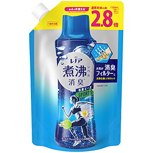 レノア 超消臭 煮沸レベル消臭 抗菌ビーズ スポーツ クールリフレッシュ&シトラス 詰め替え 1180mL