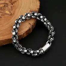 メンズステンレススチールとスカルブレスレットメンズヴィンテージブレスレットパンクパーソナライズされたジュエリーギフトジュエリー