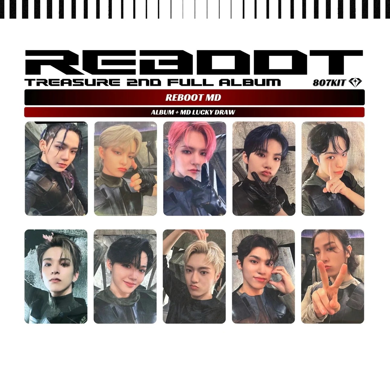 treasure 2nd full album reboot md album+MD lucky drawメンバ