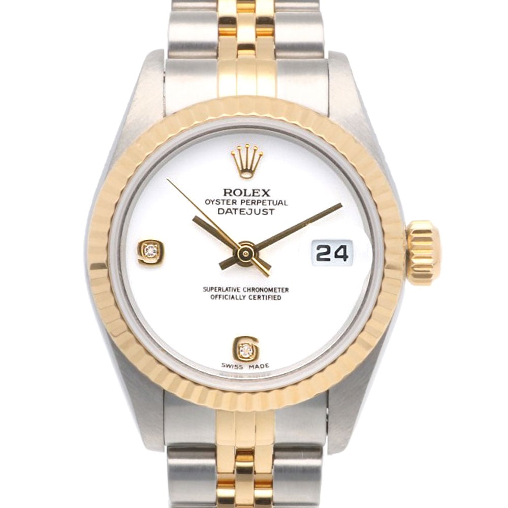 ロレックス デイトジャスト オイスターパーペチュアル 腕時計 ステンレススチール 79173 2BR 自動巻き 1年保証 ROLEX 中古 美品